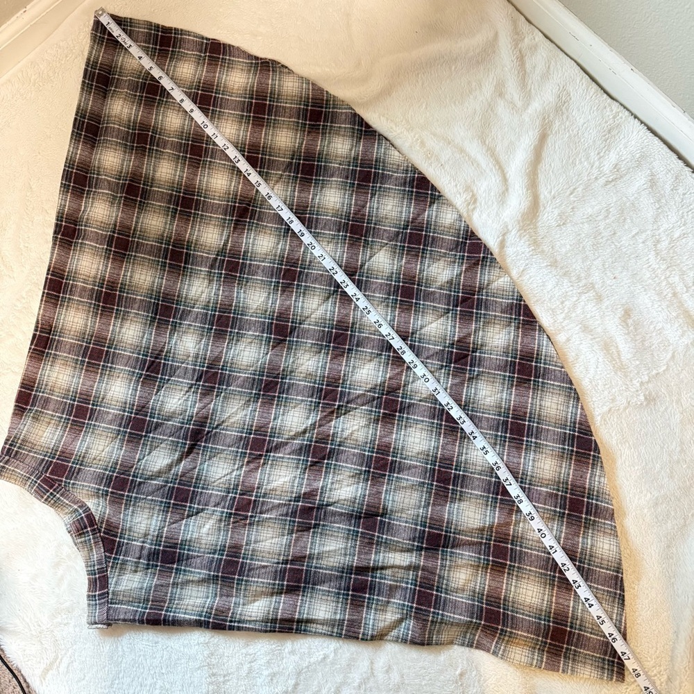 Vintage Casual Corner Brown Plaid Pleated Wool Blend Midi Skirt - Size 7/Small - Picture 11 of 11